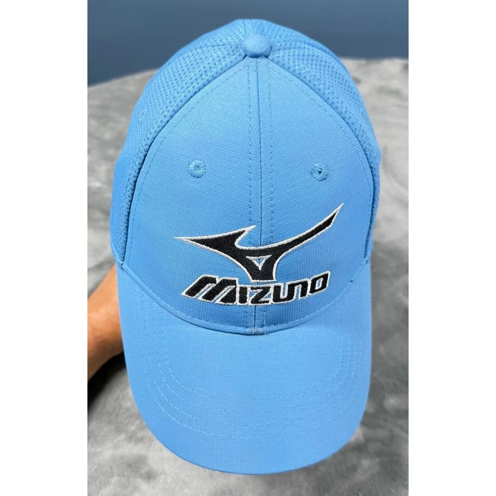 Mizuno Golf Hat Mens S/M Blue Mesh Back Snapback Performance Wear